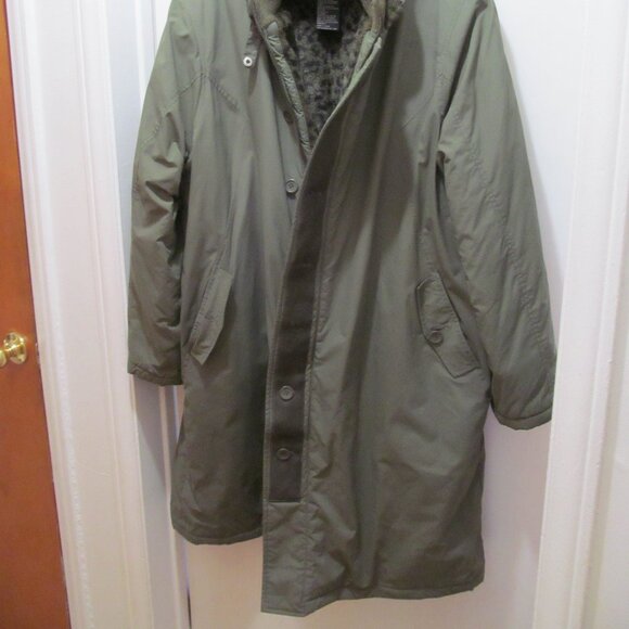 Dennis Basso Green Full Length Hooded Coat ~ Animal Print Lining ~ Size 1X - Picture 4 of 16